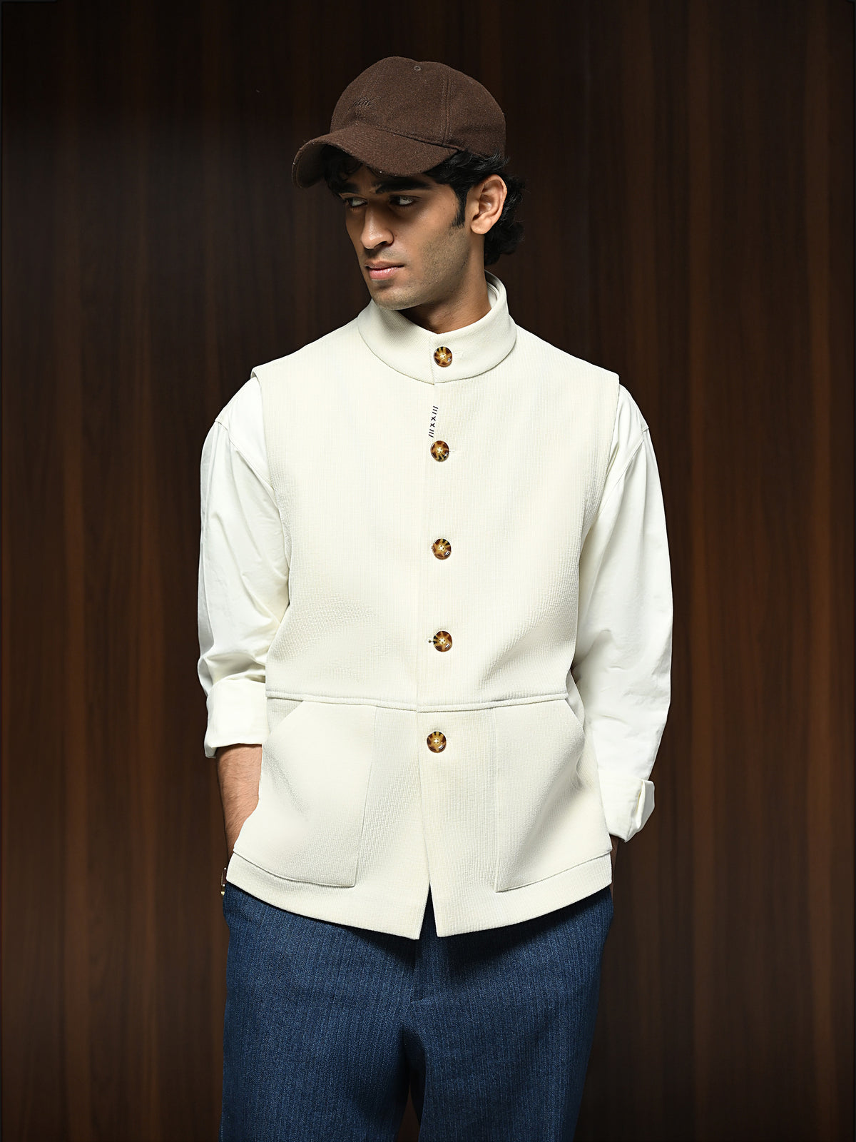 The Parish Gilet - Shell Ivory