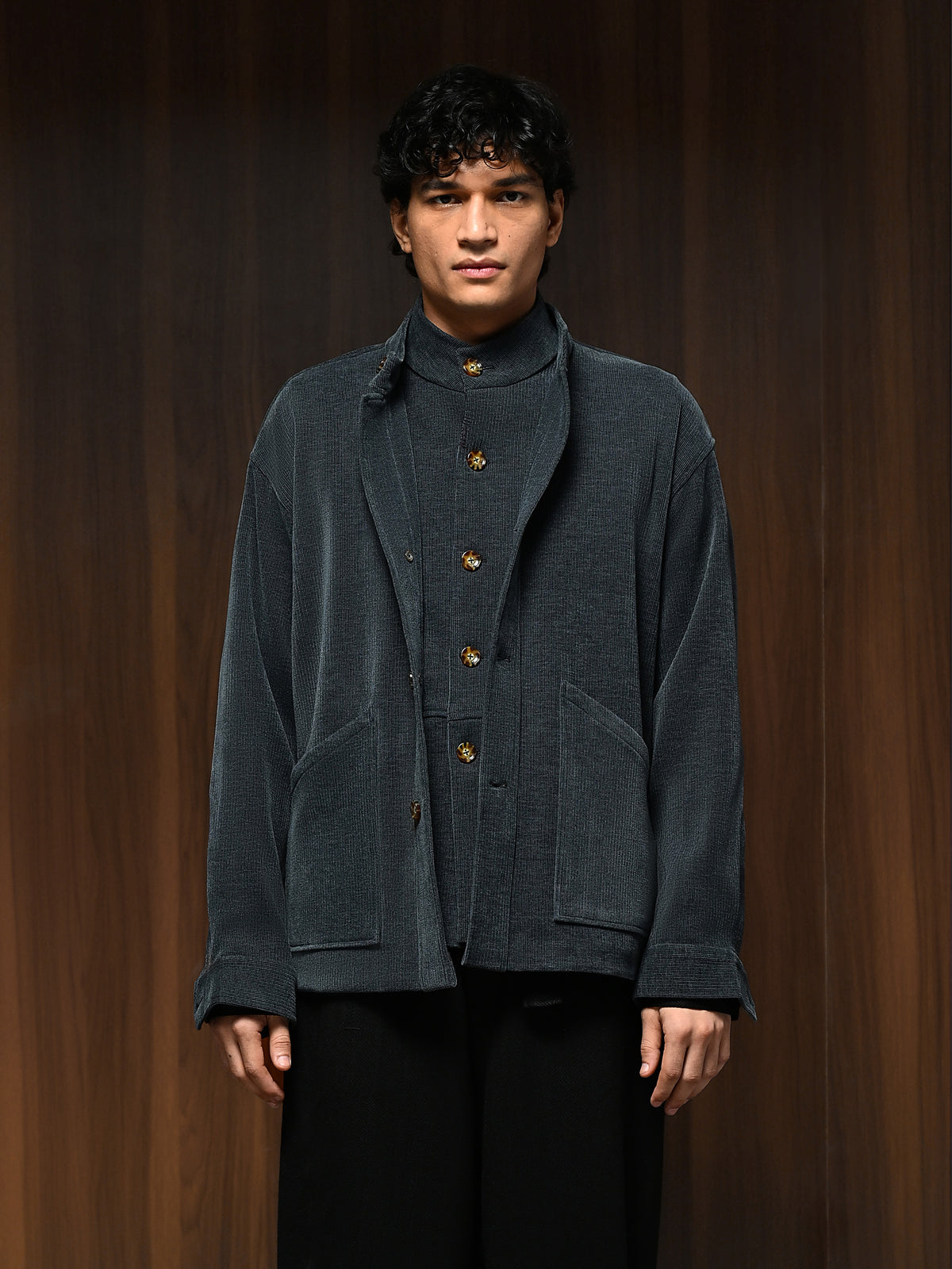 The Charter Shacket - Steel Blue