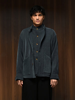 The Charter Shacket - Steel Blue