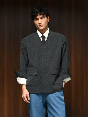 The Accord Shacket - Charcoal Grey