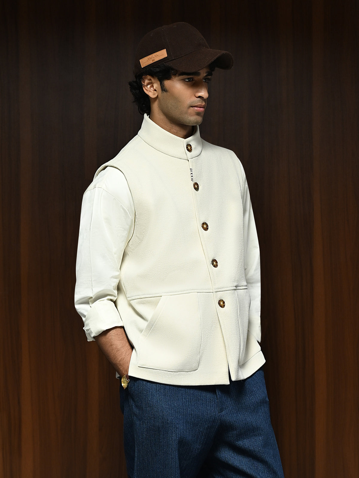 The Parish Gilet - Shell Ivory