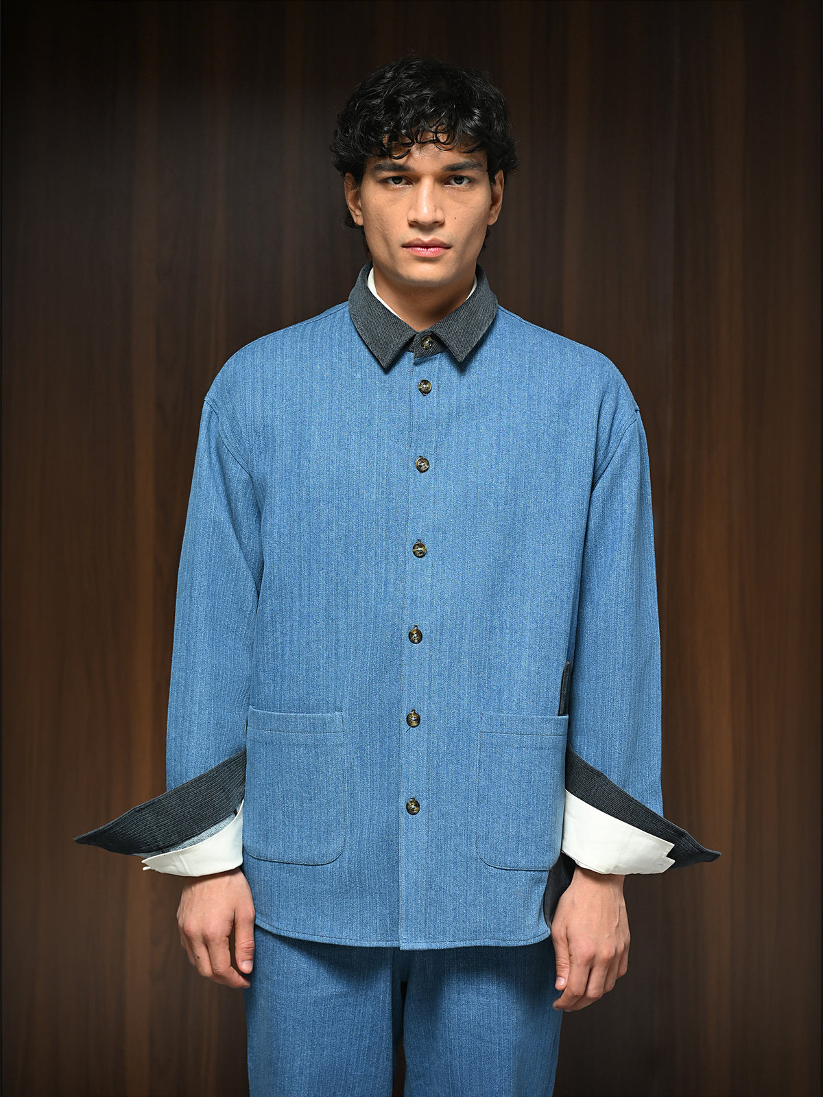 The Dossier Shacket - Denim Blue