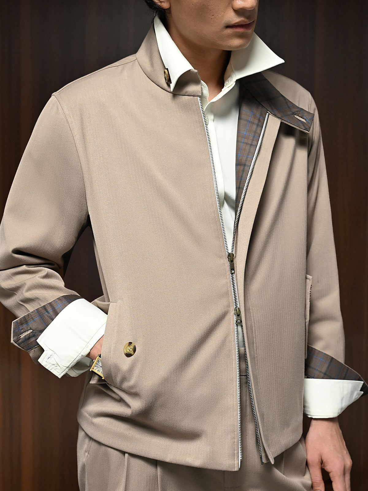 The Harrington Jacket - Fossil Beige
