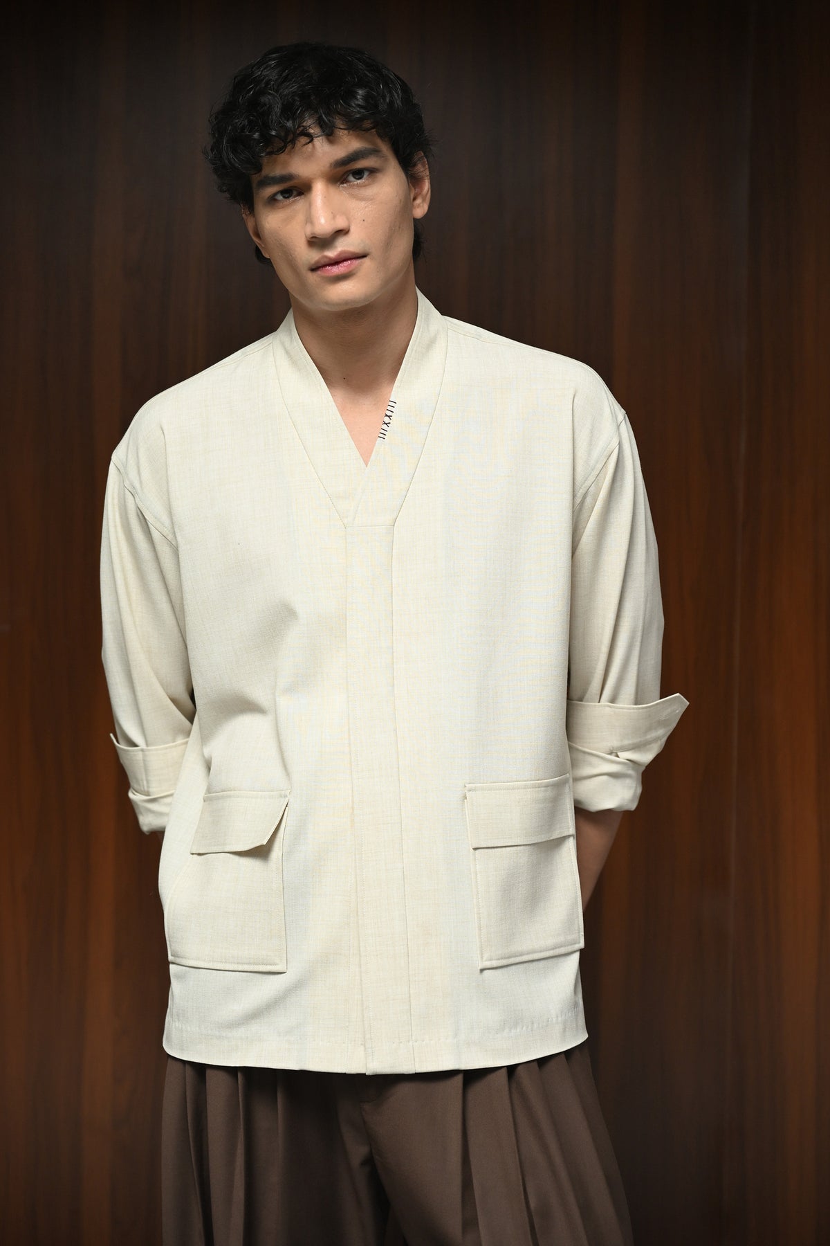The Accord Shacket - Parchment Beige