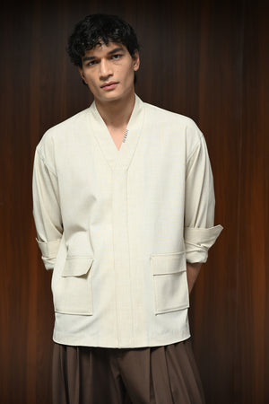 The Accord Shacket - Parchment Beige