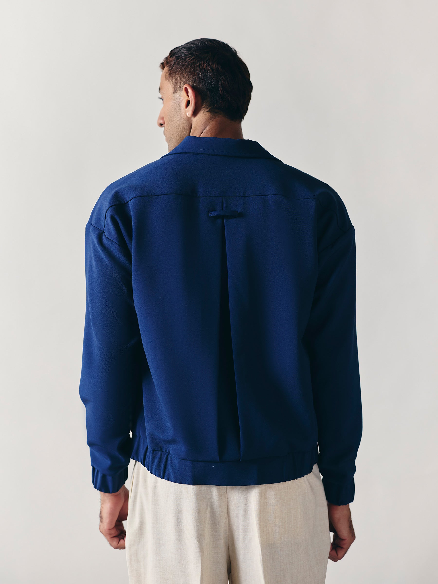 The Blouson Shacket - Blue