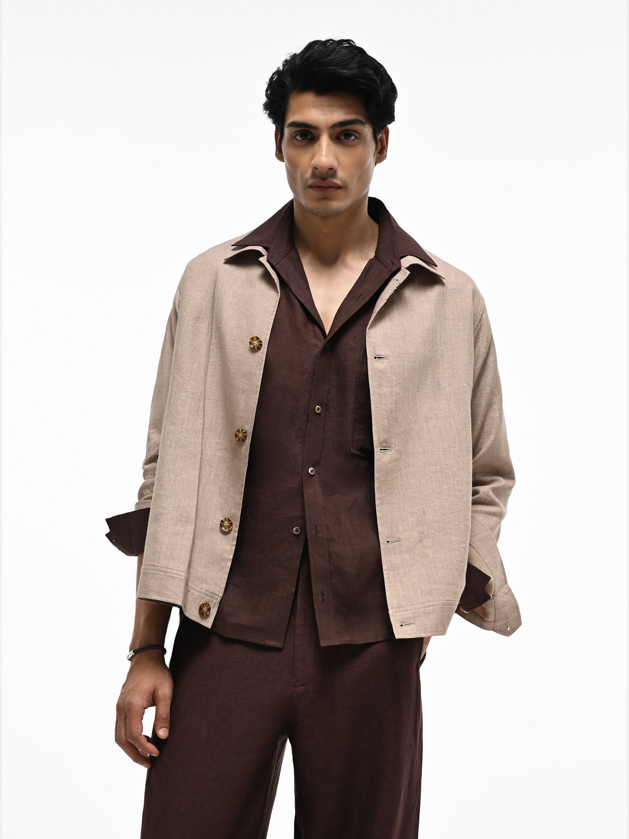 The Rover Shacket - Parchment Beige