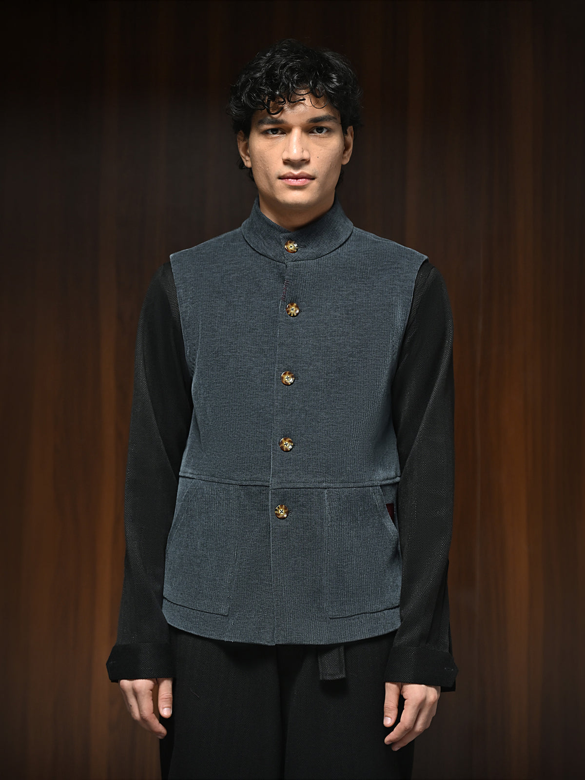 The Parish Gilet - Steel Blue