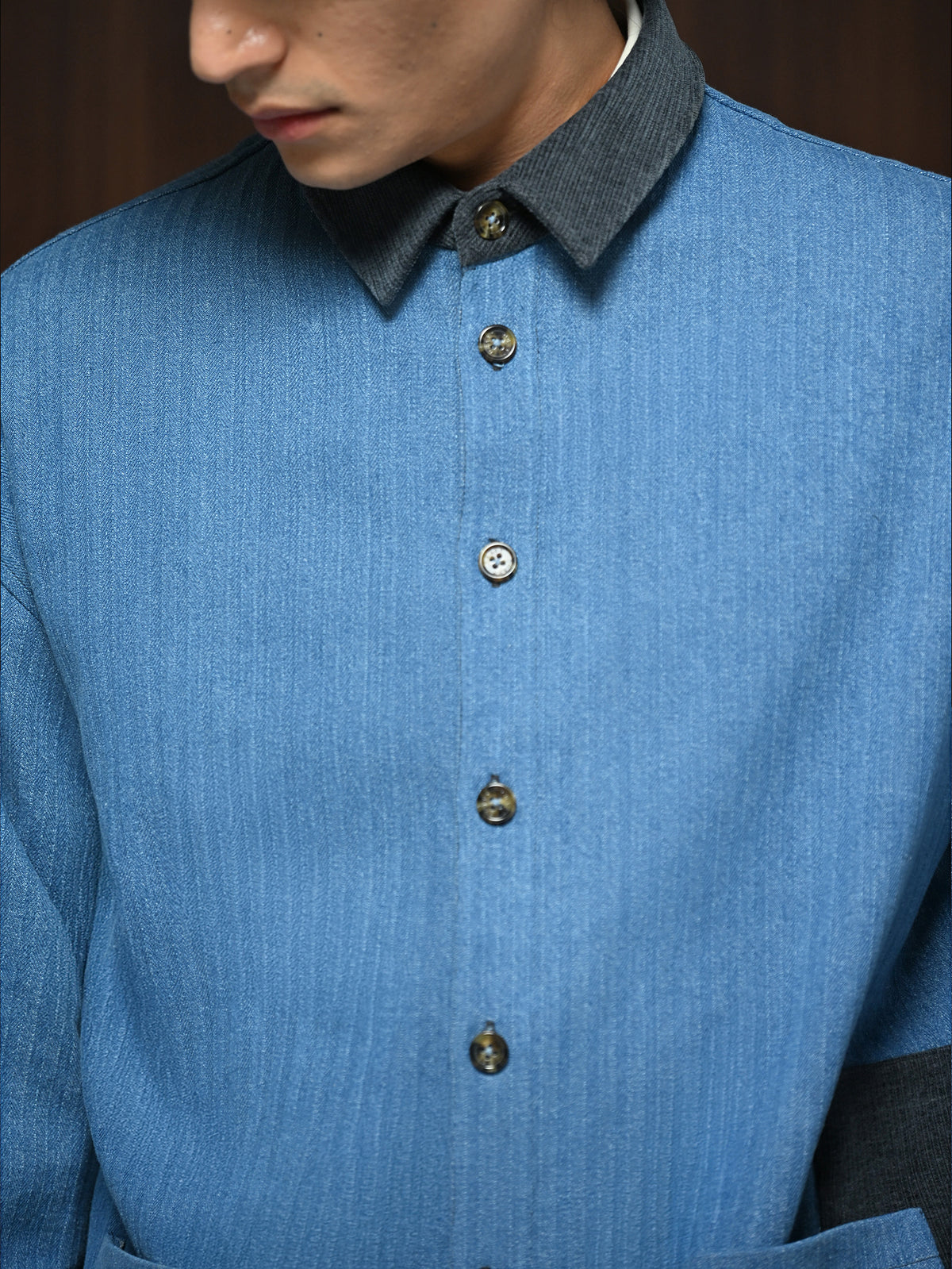 The Dossier Shacket - Denim Blue