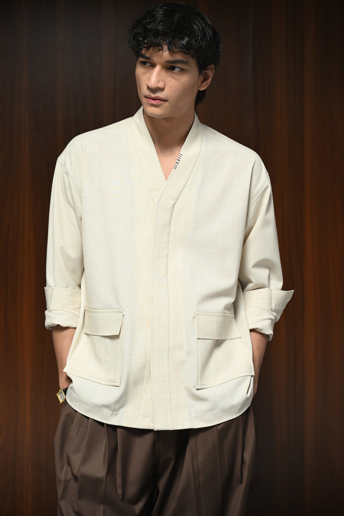The Accord Shacket - Parchment Beige