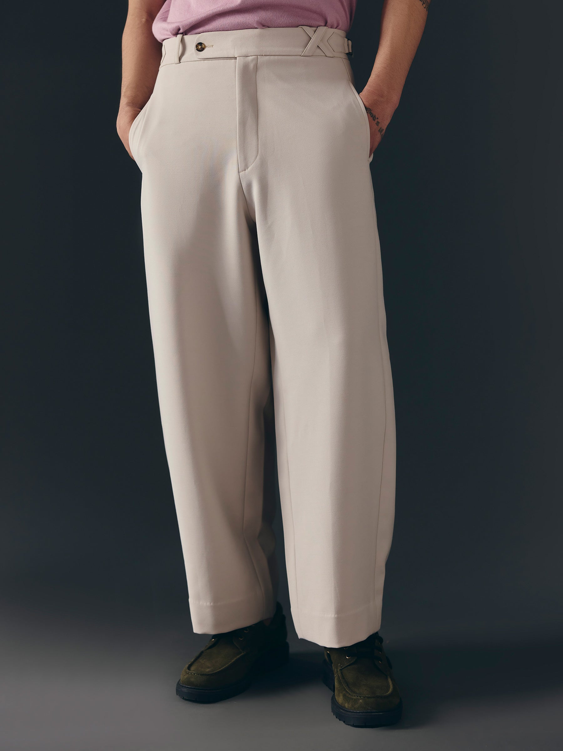 The Barrel Trouser - Beige